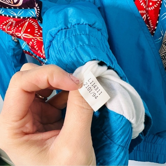 Vintage Retro Lavon Colorful Windbreaker Blue Red Purple 1990s 1980s L - Picture 3 of 10